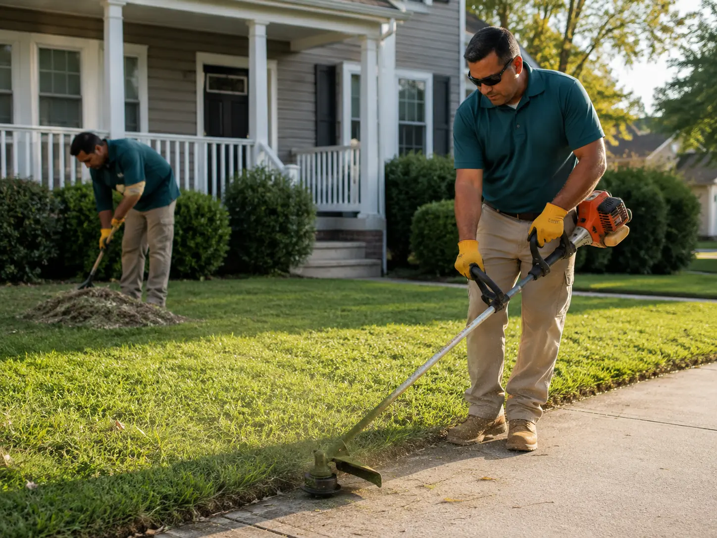Illustrative exterior upkeep and lawn edging